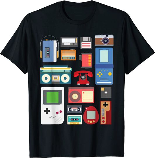 Retro / Vintage 90's Technology Old Gadgets Gift v2 T-Shirt