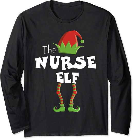 Nurse Elf Xmas Pajama Long Sleeve
