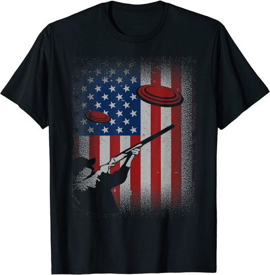 Retro Patriotic Skeet Trap Clays Shooting Sports T-Shirt