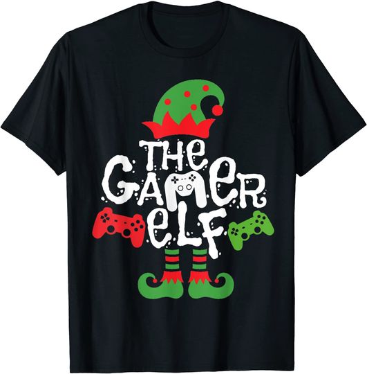 Gamer Elf Family Matching Christmas Group Funny Pajama T-Shirt