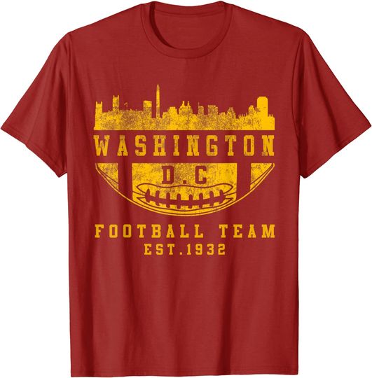 Vintage Washington Football DC Sports Team Football Lovers T-Shirt