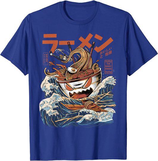 Great Ramen of Kanagawa Japanese Food Kaiju Kawaii Ramen T-Shirt