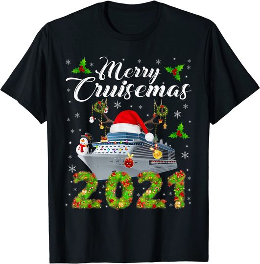 Merry Cruisemas 2021 Christmas Santa Reindeer Cruise T-Shirt
