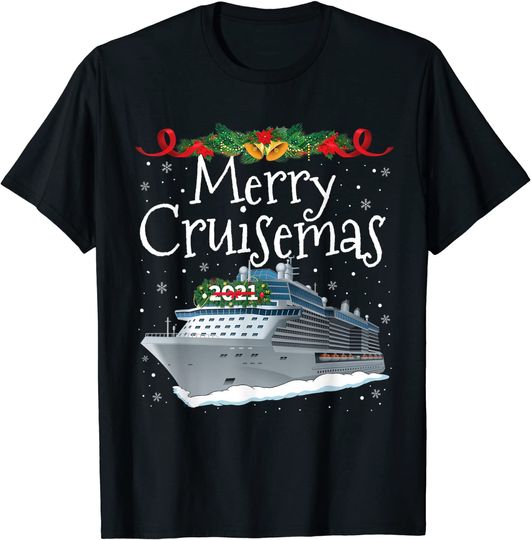 Merry Cruisemas 2021 Christmas Matching Family Cruise Funny T-Shirt