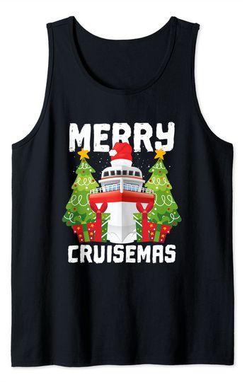 Merry Cruisemas Family Cruise Christmas 2020 Santa Hat Tank Top
