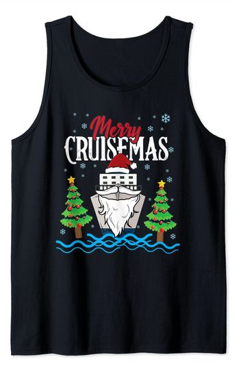 Merry Cruisemas Family Cruise Christmas Vacation Santa Ship Tank Top