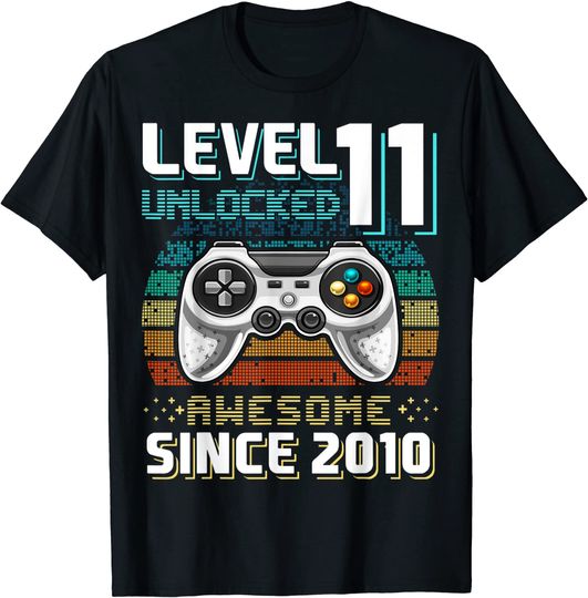 Level 11 Unlocked Awesome 2010 Video Game 11th Birthday Gift T-Shirt