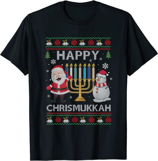 Happy Chrismukkah Santa Hanukkah Jewish Christmas T-Shirt