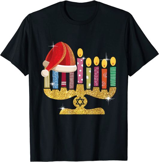 Chrismukkah Hannukah Santa Hat Christmas Xmas T-Shirt