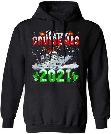 Merry Cruisemas 2021 Christmas Lights Santa Reindeer Cruise Hoodie