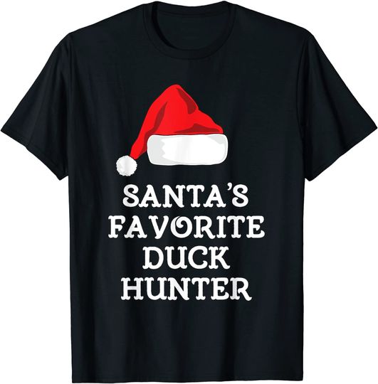 Santa's Favorite Duck Hunter Gift Christmas Funny Hunting T-Shirt