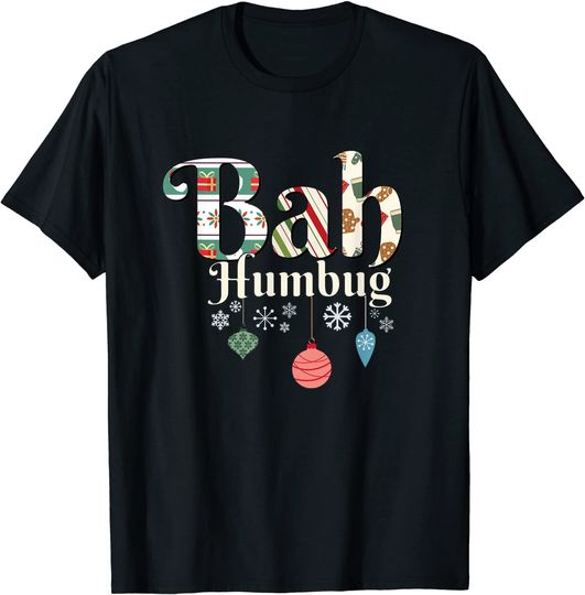 Bah Humbug X-Mas Tree Retro T-Shirt