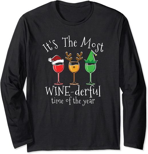 Drunk Christmas Wine Xmas Alcohol Long Sleeve