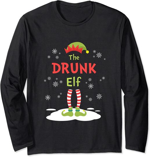 The Drunk Elf Merry Christmas Family Matching Costume Long Sleeve