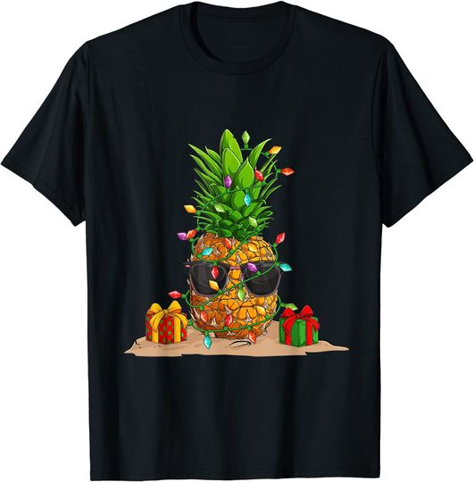 Funny Pineapple Christmas Tree Lights Xmas Gifts T-Shirt