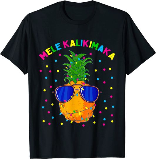 Mele Kalikimaka Christmas Pineapple Hawaii Tropical Xmas T-Shirt