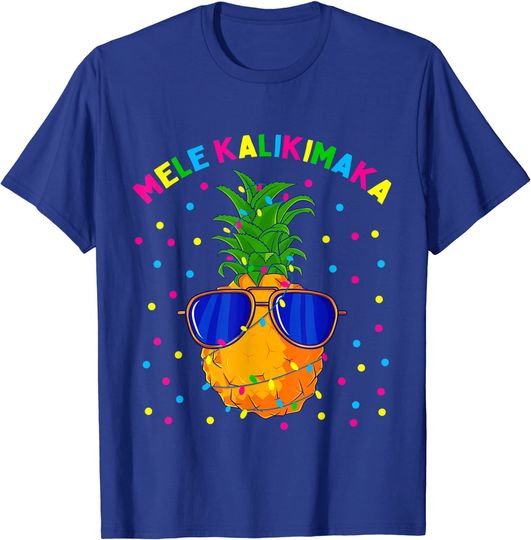 Mele Kalikimaka Christmas Pineapple Hawaii Tropical Xmas T-Shirt