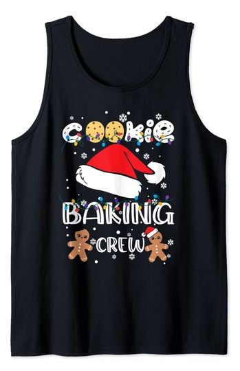 Christmas Lights Christmas Cookie Baking Crew Tank Top