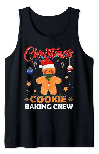 Christmas Lights Christmas Cookie Baking Crew Tank Top