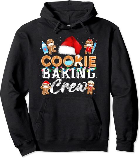 Cookie Baking Crew Christmas Gingerbread Santa Family Group Pullover Hoodie