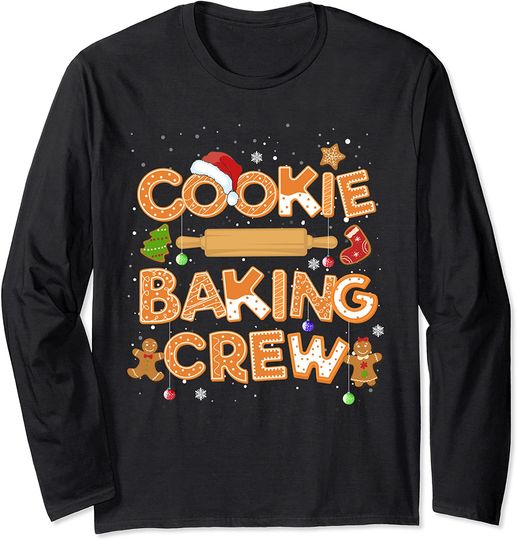 Cookie Baking Crew Matching Family Christmas Pajamas Long Sleeve T-Shirt