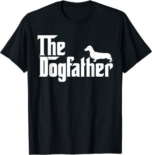 Mens The Dogfather Dachshund T-Shirt Funny Father Dog Lover T-Shirt