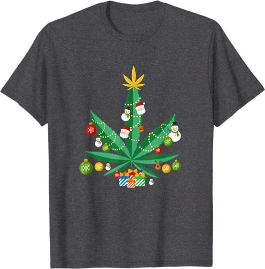 Cannabis Leaf Christmas Tree T-Shirt