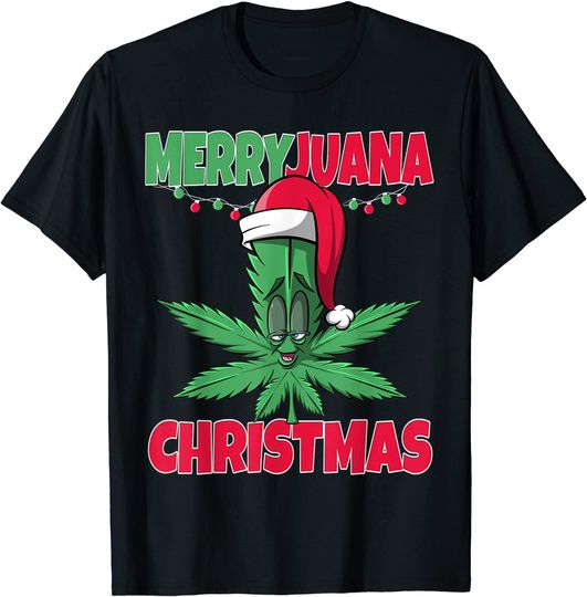 Merryjuana Christmas Funny Marijuana Weed Christmas T-Shirt