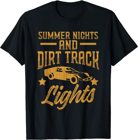 Gold Summer Nights & Dirt Track Lights - Racing Gear T-Shirt