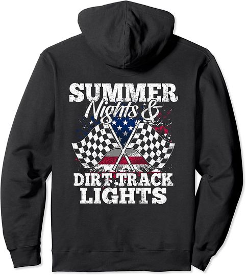 Summer Nights & Dirt Track Lights - Racing Driver Funny Gift Pullover Hoodie