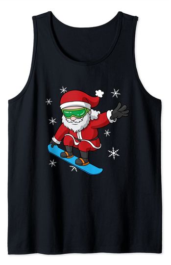 Snowboarder Christmas Santa Claus Snowboard Snowboarding Tank Top
