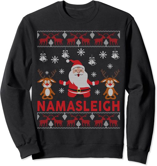 Namasleigh Christmas Sweatshirts Santa Yoga Sweatshirt