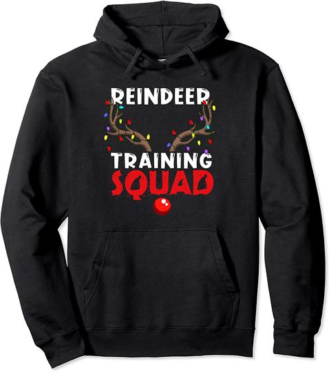 Christmas Running Shirt Team Family Reindeer Training Squad Pullover Hoodie