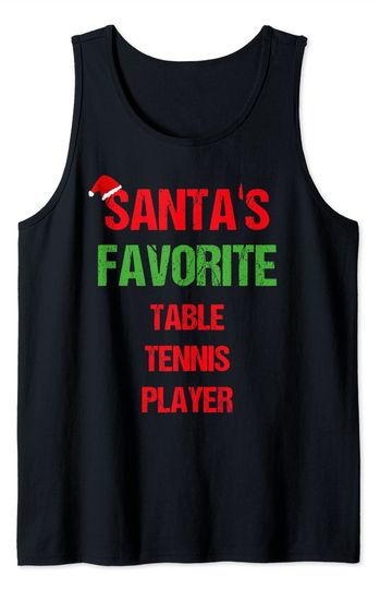 Table Tennis Player Pajama Christmas Tank Top