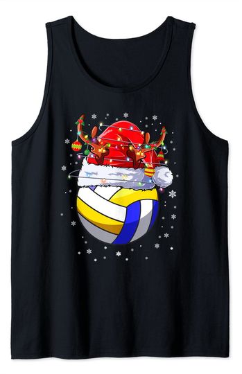 Volleyball Santa Christmas Pajamas Sport Xmas Tank Top