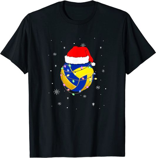 Santa Hat Volleyball Christmas T-Shirt