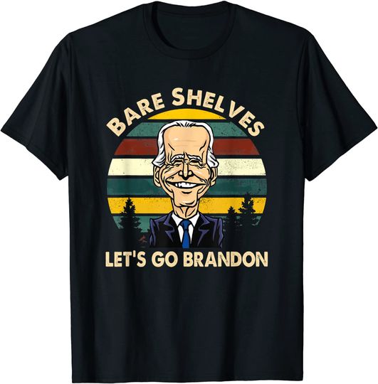 Bare Shelves Biden Lets Go Brandon Christmas Vintage T-Shirt