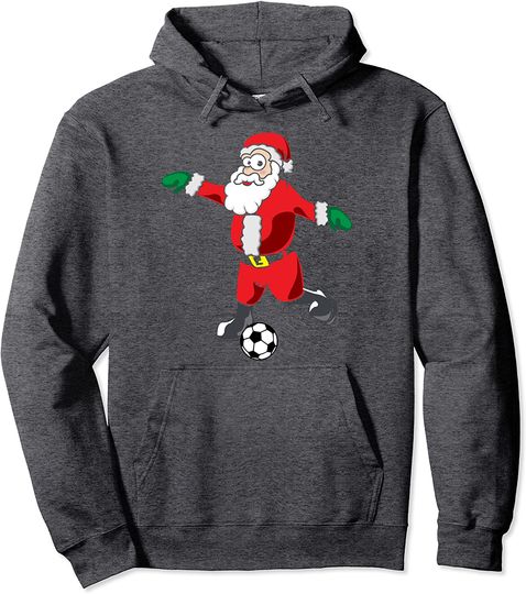 Soccer Santa Christmas Soccer Player Santa Pullover Hoodie