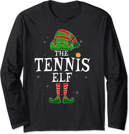 The Tennis Elf Group Matching Family Christmas Player Long Sleeve