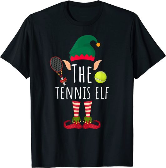 The Tennis Elf Family Matching Christmas Pajama T-Shirt