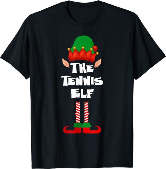 Tennis Elf Matching Family Group Christmas Party PJ T-Shirt