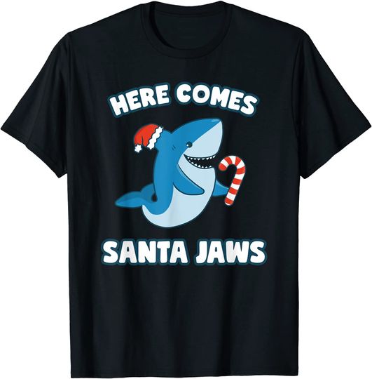 Here Comes Santa Jaws Shark Christmas Holiday T-Shirt