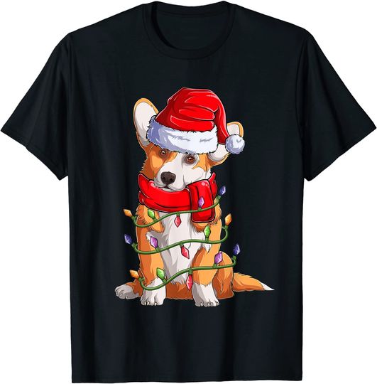 Funny Corgi Dog Santa Claus Xma Apparel Christmas T-Shirt