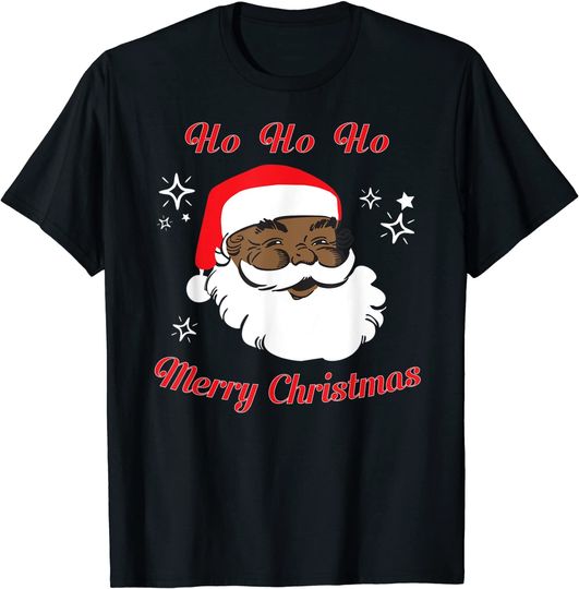 Merry Christmas African American Black Santa Claus T-Shirt