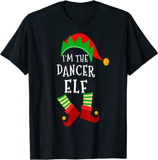 Dancer Elf Matching Family Group Christmas Elf Party Costume T-Shirt