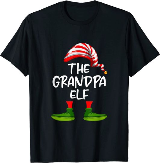 Mens Grandpa Elf Family Matching Christmas Pajama T-Shirt