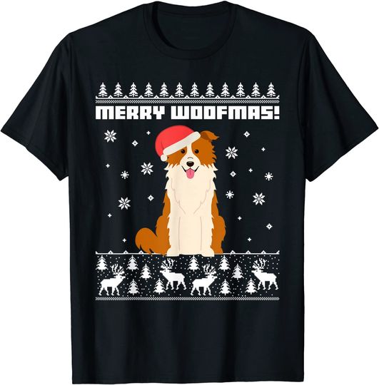 Border Collie Dog Merry Woofmas Shirt, Merry Christmas Gift T-Shirt