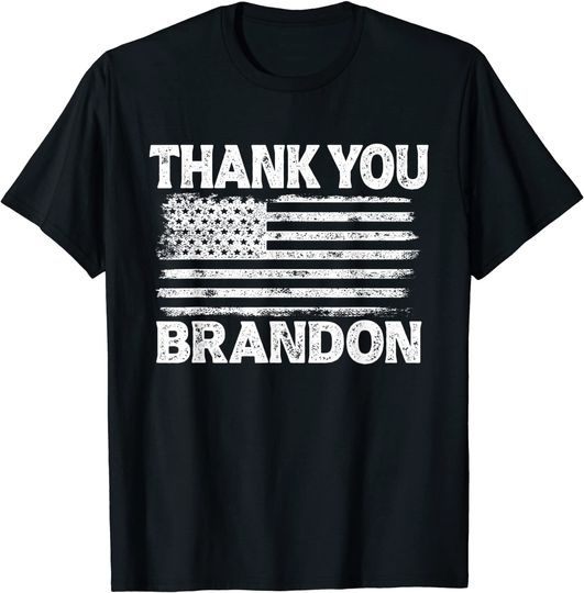 Thank you Brandon Vintage American Flag Distressed T-Shirt