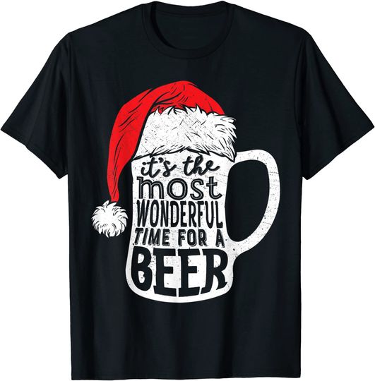 It's The Most Wonderful Time For A Beer Christmas Santa Hat T-Shirt