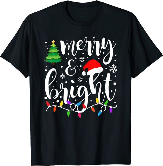 Merry and Bright Christmas Lights Family T-Shirt